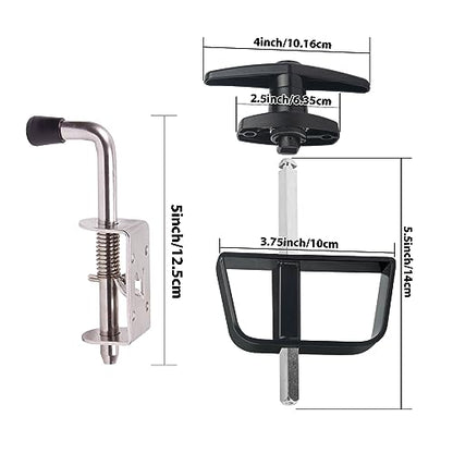 Shed Door Latch Kit with 5-1/2" Stem T-Handle Lock, 5 Keys and 2 Packs Spring Loaded Latch Hardware - Ideal for Sheds, Playhouses, Chicken Coops, RVs, Garages - size: 5.5 inch-SMALL-T