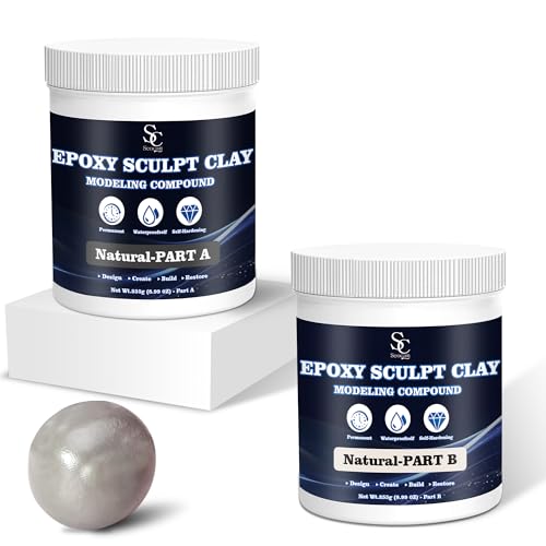 Epoxy Putty Sculpt Clay, 2 Part A & B for Sculpting, Modeling, Building, and Repairing, 1 Pound, Natural - color: Natural, size: 1 Pound