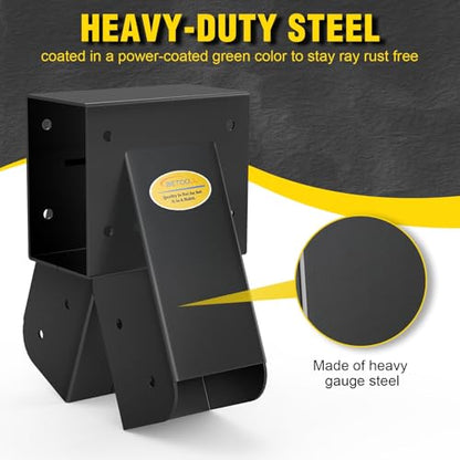 BETOOLL A-Frame 1pcs Bracket Swing Set Bracket for Heavy Duty Swing Set – Includes Mounting Hardware, Ideal for Indoor and Outdoor Playgrounds (1 Bracket-Black) - style: End Brackets(1Pcs-Black)