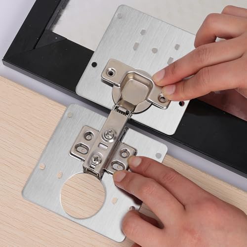 2Sets Stainless Steel Hinge Repair Plates with Screws Cabinet Door Hardware