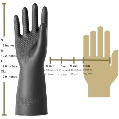 Chemical Resistant Latex Gloves, Cleaning Protective Safety Work - color: M/12.2''