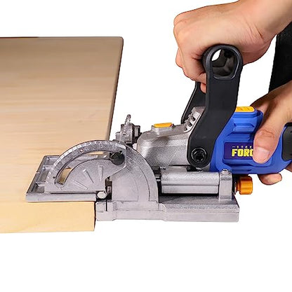 Steel Force BJ184 Wood Biscuit Plate Joiner 4" Brushless Cordless with 20V 5.0Ah Battery and Charger, 8mm 5/16" Dilling Bits, Up to 1-1/2" Drilling Depth - style: Cordless