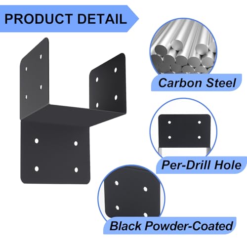 4 Pcs 6"x 6" Joist Anchor Connector Fit 6"x 6"Post - size: 6"x 6" - 4 Pieces, style: Joist Anchor Connector
