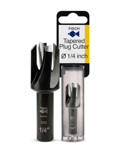 Tapered Plug Cutter Drill Bit - Four Flute Woodworking Tool Steel 1/4 Inch - size: 1/4-Inch