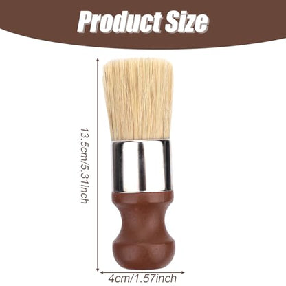 Gosknor Short Handle Salve Brush for Furniture, Leather & Wood Care Cleaning Brush with Comfortable Handle & Soft Bristles Wax Brushing Tool for Home Car Interiors (Brown)