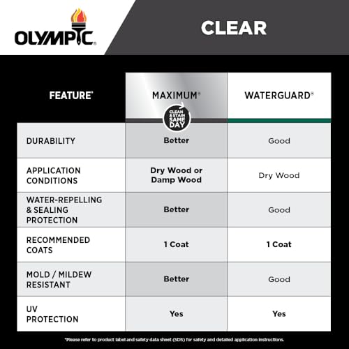 Olympic WaterGuard 11 oz. Clear Exterior Waterproofing Wood Sealer Spray (Pack of 2) - color: Transparente, size: 11 oz. (Pack of 2), style: No sheen