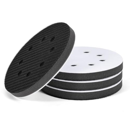 4Pack 5 Inch 8 Holes Orbital Sander Foam Pad,Hook and Loop Foam Sanding Pads,Sponge Cushion Buffer Backing Pad for Orbital Sander