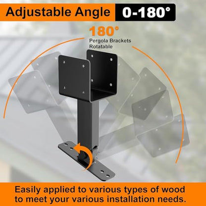 4x4 Heavy Duty Adjustable Angle Pergola Brackets Kit - color: C, size: 1pcs