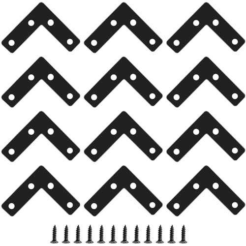 L-Shape Corner Brace Brackets, 1.96" x 0.56", Black, 12 Pcs - size: 1.96", style: L-Shape
