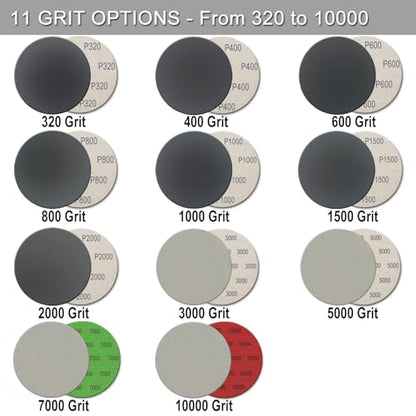 50Pcs 5 Inch Hook and Loop Sanding Discs, 3000 Grit Wet Dry Round Sandpaper - style: Grit 3000