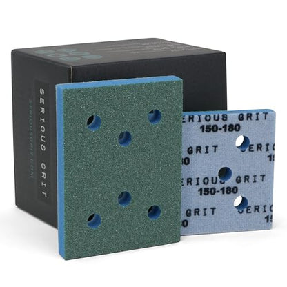 Serious Grit - 3x4 10mm Foam Sanding Pads - 150-180 Grit Finish - 10 Pack - size: 150-180 Grit, style: 10mm Foam