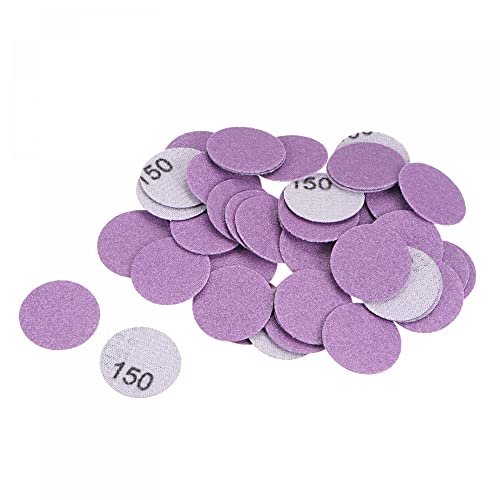 uxcell 50Pcs 1-Inch Purple Sanding Discs 150 Grits Hook and Loop Professional Aluminum Oxide Sand Paper Mini Size for Wood Metal Paint Finishing - style: 150 Grit