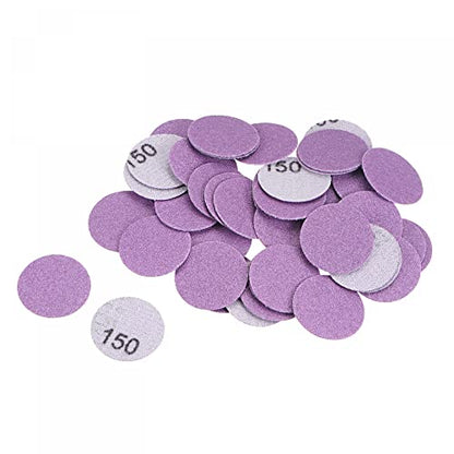 uxcell 50Pcs 1-Inch Purple Sanding Discs 150 Grits Hook and Loop Professional Aluminum Oxide Sand Paper Mini Size for Wood Metal Paint Finishing - style: 150 Grit