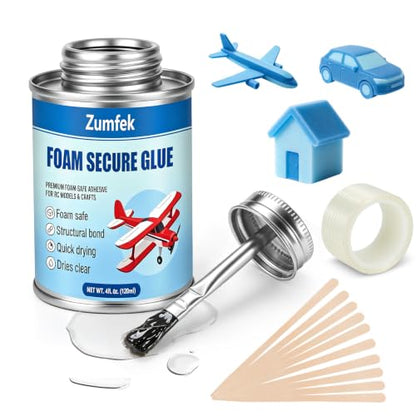 120ml Foam Glue, Craft Adhesive with Extra Applicator Sticks & Tape