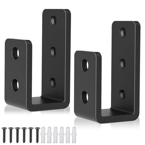 2 Pack Door Barricade Brackets, U-Shaped, 6mm, 2x4 Lumber Lock - size: 2 Pack-6MM