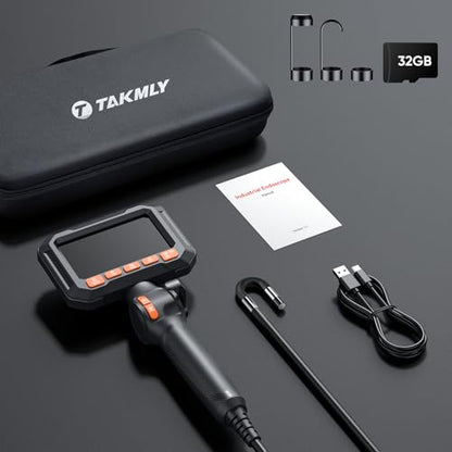 T Takmly Articulating Borescope, 1080P HD Endoscope for Inspection - color: Orange