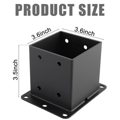 4x4 Post Base Brackets 8 Pcs Deck Post Base (Inner Size:3.6" x 3.6") - size: 4x4-8