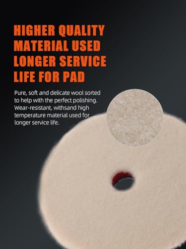 Buffing Polishing Pads, SPTA 6 Inch 150mm Body Repair Polishing Pad Set Made for 6 Inch Backing Plate, 6 Pcs Buffing Pads with Sponge, Wool and Micro-Fiber Pad Set for Car Detailing polishing Buffing - size: 6 Inch (150mm)