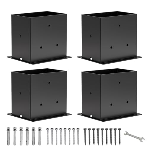 4 Pcs 4"×4" Post Base,Deck|Inner Size (3.6" x5.6“ - size: 4“x 6", style: 4 Set
