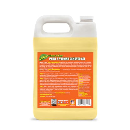 Smart 'n Easy Paint & Varnish Remover Gel - Do It Yourself Friendly Paint Remover - Strips Multiple Layers of Acrylic, Latex, Oil & Water-Based Paints & Varnishes - Orange Citrus Scent - 1 Gallon - size: 128 Fl Oz (Pack of 1)