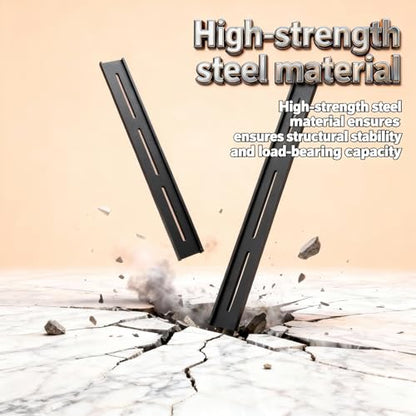 C Channel Steel Support Metal Support Bracing Hidden C Bracket for Table Top Live Edge Slab Woodworking, Black Coat Finish, 6 Holes (3 Pack, 32 Inch) - size: 32 Inch, style: 3 PACK