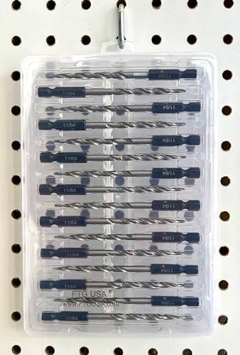 FTG USA 16pc #8(11/64") Replacement Tapered Countersink Drill Bit Hex Shank - size: #8, style: 16 Piece Same Size
