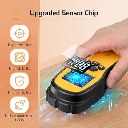 Pinless Moisture Meter, Digital Wood Moisture Meter for Lumber & Drywall - color: Black Orange