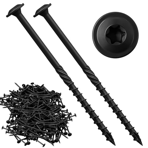 Threlaco 200 Pcs #14 x 4 Inch Wood Screws Structural Lag Screws, Black - color: Black, size: #14 x 4 inch