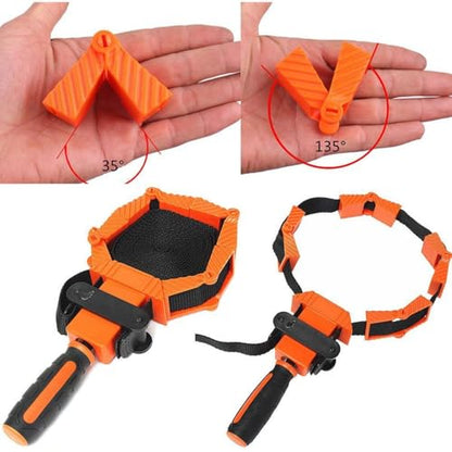Nylon Strap Clamp with Ergonomic Handle Quick Release Band Clamp Tool for Woodworking Clamping Round or Irregular Shaped Objects, Picture Frames