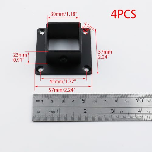 Wealrit Square Deck Post Base Flange Bracket 4PCS,1.18" Flange Post Anchor - style: 4 pcs 1.18" Black