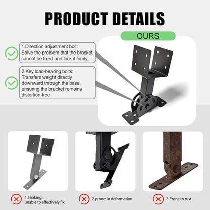 4x4 Heavy Duty Roof Riser Brackets Kit 3 Pcs - size: 4x4-3