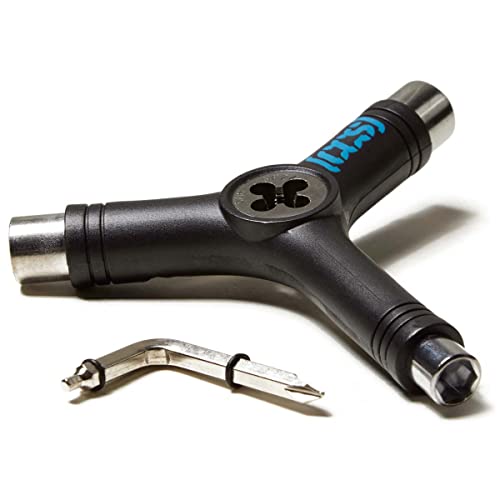 [CCS] Skateboard Tool - All in One T Tool, Metal T Tool W/Grip File, or Y Tool W/Rethreader - color: Black Rethreader