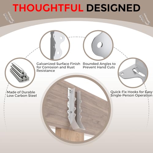 20 Pcs 2x10 Joist Hangers,18 Gauge Metal Face Mount Joist Hanger, Lu210 Joist Hangers Galvanized, Hurricane Ties for Rafter, Rafter Brackets 2x10 for Deck,Floor,Roof Overhang and Ceiling Joist - size: 20 Pcs 2x10 Joist Hanger, style: Silver