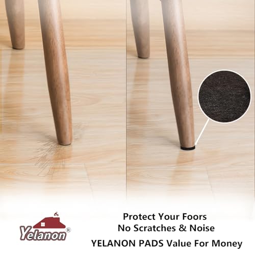Yelanon Felt Furniture Pads for Hardwood Floors -24 Pcs 2.5" Premium Felt Pads for Chair Legs, Floor Protectors for Furniture, Brown - size: 24 pcs Brown Round