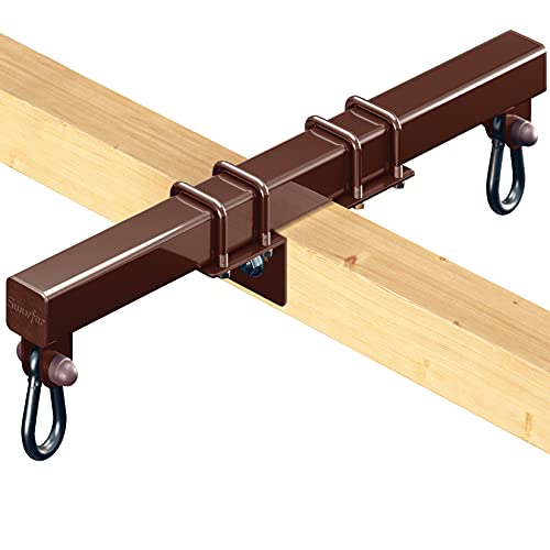Swurfer Swingset Conversion Bracket - No Tree, No Problem, Convert Your Swingset into a Swurfset, Heavy Duty Horse Glider Bracket for Swing Set Attachment (Brown) - color: Brown