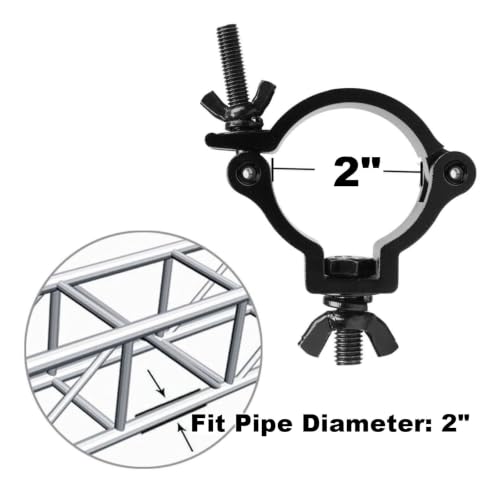 GBGS 10 Pack Black OD 2"Truss Clamps for DJ,Stage Light,Max Load 220lbs