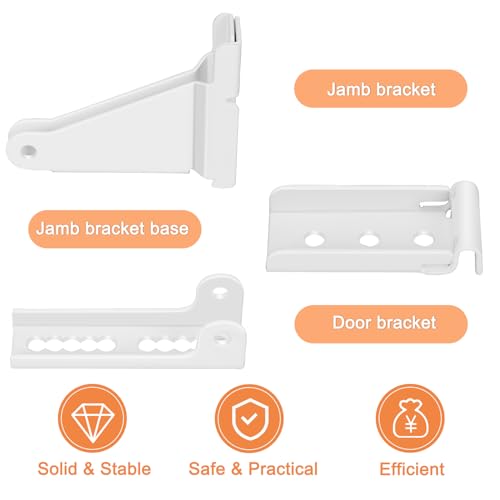 Storm Door Closer Bracket, Reinforced Repair Jamb Bracket Compatible with Andersen Emco, Larson, Pella, 40201 Door Repair Kit, Protecting Doors from Damage from Strong Winds (White) - style: White