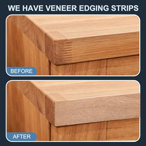 PATIKIL Cherry Edge Banding, 3/4 Inch x 50 ft Wood Veneer Tape Pre-glued Flexible Plywood Edge Banding with Hot Melt Adhesive for Furniture Restoration