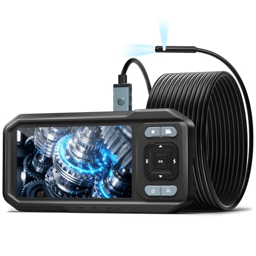 KIRFEIHT Endoscope Camera with Light, Dual Lens Borescope Camera with Light
