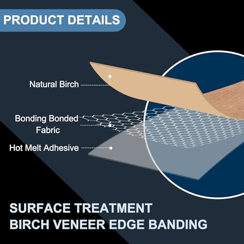 PATIKIL Cherry Edge Banding, 3/4 Inch x 50 ft Wood Veneer Tape Pre-glued Flexible Plywood Edge Banding with Hot Melt Adhesive for Furniture Restoration