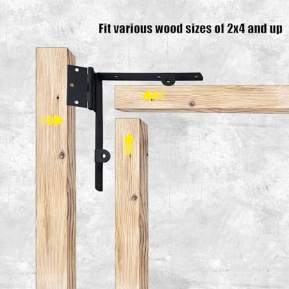 2 Set Anti Sag Gate Kit Gate Corner Brace Bracket Heavy Duty No Sag Kit for Wooden Fences, Driveway Gates, Shed Doors, Corral