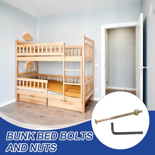 PATIKIL Bunk Bed Bolts and Nuts Kit M6x110mm Furniture Bolts Hex Drive 6Set - size: M6x110mm