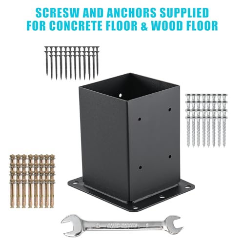 6 Pcs 4x4 Post Base|(Inner Size 3.6"x3.6") Post Anchors| - size: 4"x 4", style: 6 Pcs