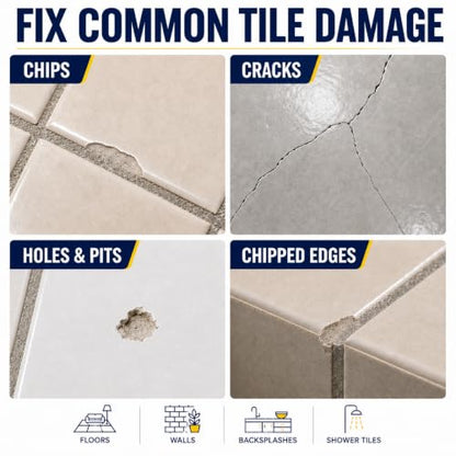 Tile Repair Kit, Ceramic & Porcelain Tile Chips & Cracks Repair-Color Match