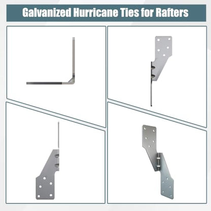 60 Pcs Left Size Galvanized Steel Hurricane Straps Tie Brackets| - size: Left Side