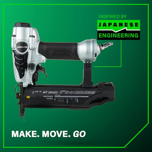 Metabo HPT Brad Nailer, Pneumatic 18 Gauge Adjustable Depth, NT50AE2 - size: 18-Gauge