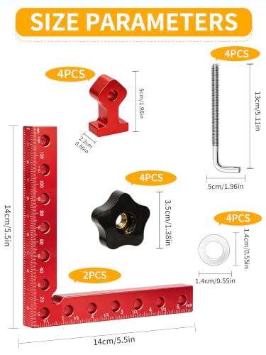 2PCS 5.5" 90 degree aluminum Corner Clamp for Woodworking - size: 2pcs