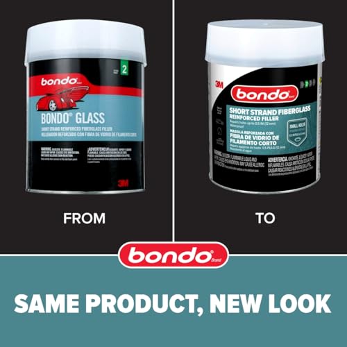 3M Bondo Short Strand Fiberglass Reinforced Filler 1.37 LB (621 g) with Bondo Cream Hardener 0.5 oz (14g), Repair Holes Up To 0.5 IN, Waterproof (SS-PT-ES) - size: 0.5 Ounce (Pack of 1)