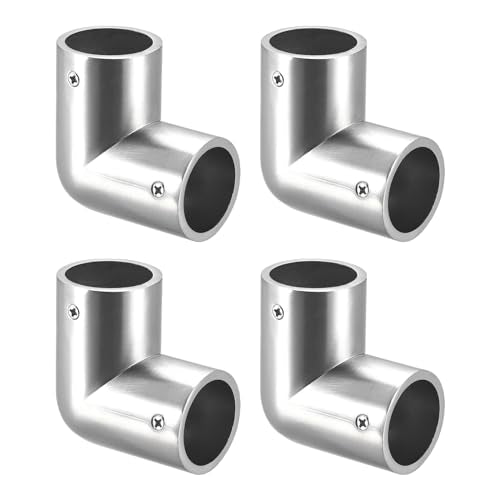 uxcell 4Pcs Rail Elbow Fitting 90 Degree 2-Way Zinc Alloy Pipe Connector