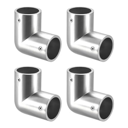 uxcell 4Pcs Rail Elbow Fitting 90 Degree 2-Way Zinc Alloy Pipe Connector